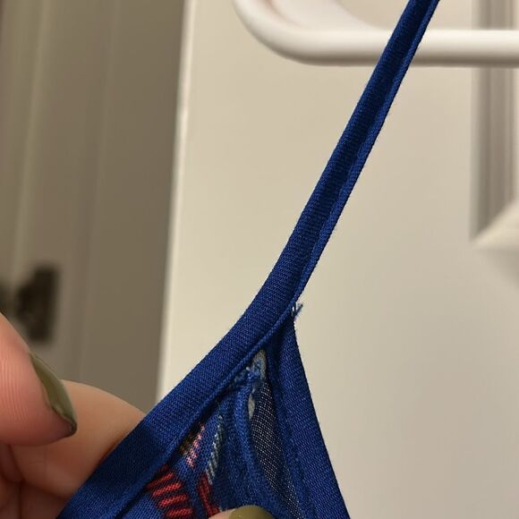 FLYING TOMATO | Blue Striped Boho Open Back Tie Front Jumpsuit Size Medium - Picture 12 of 12